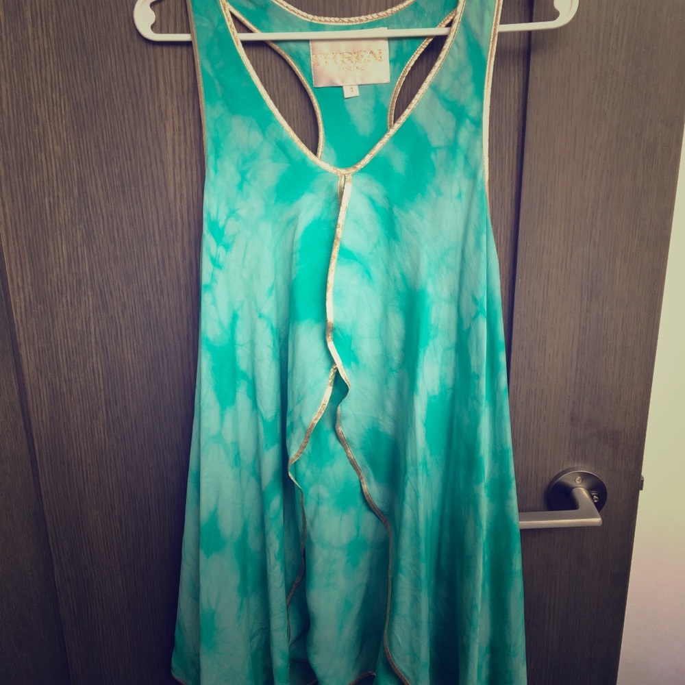 Thread Social green and gold dress